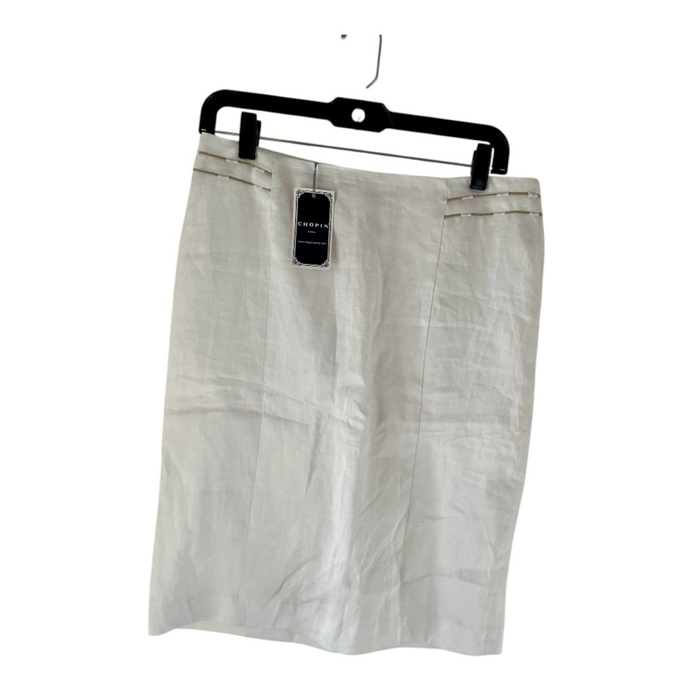 Chopin Roma White Women's Skirt Linen Size 44 EU